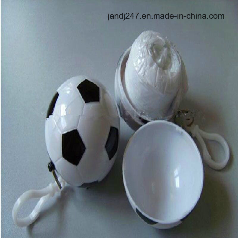 Good Quality Wholesale Price Disposable Raincoat Ball with Keychain Soccer Ball Shape Made of PE in Guangzhou