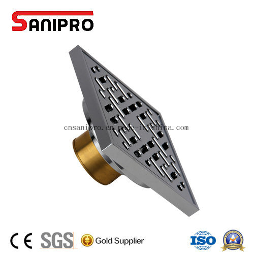 Sanipro Popular Bathroom Drain Brass Chrome Floor Drain