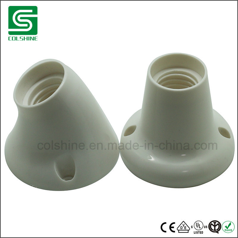 E27 Base Lamp Socket Angled Plastic Lamp Holder Europe Market