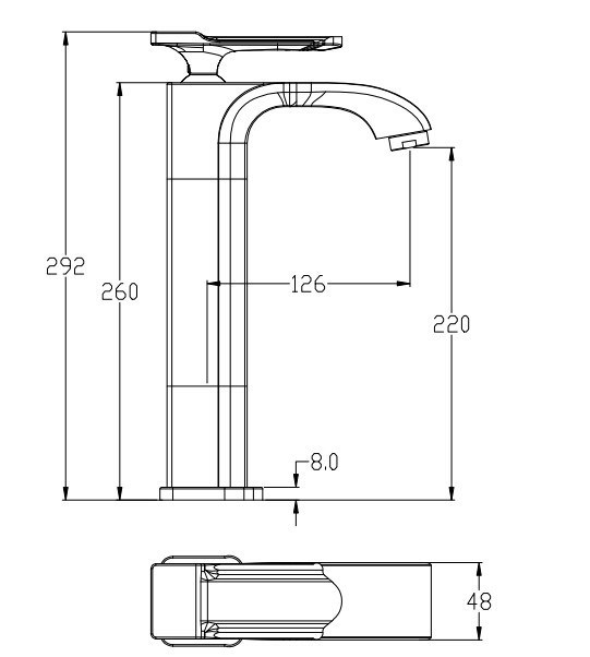 Gold Plate Single Handle Black Basin Sink Mixer Tap