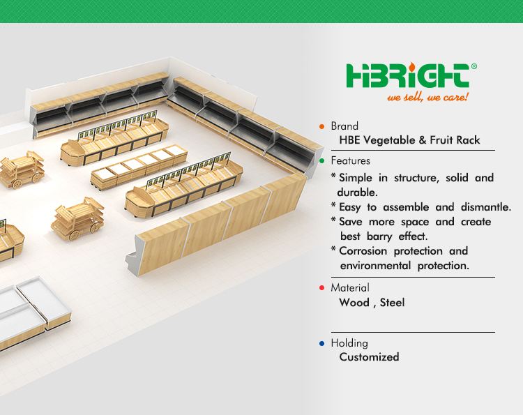 Supermarket Fruit and Vegetable Display Stand