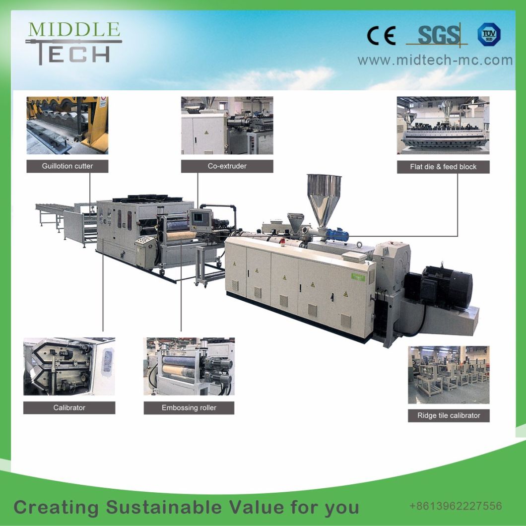 Plastic PVC/UPVC+PMMA/ASA Corrugated Wave/Glaze Roofing Tile Extrusion/Extruder Making Machine