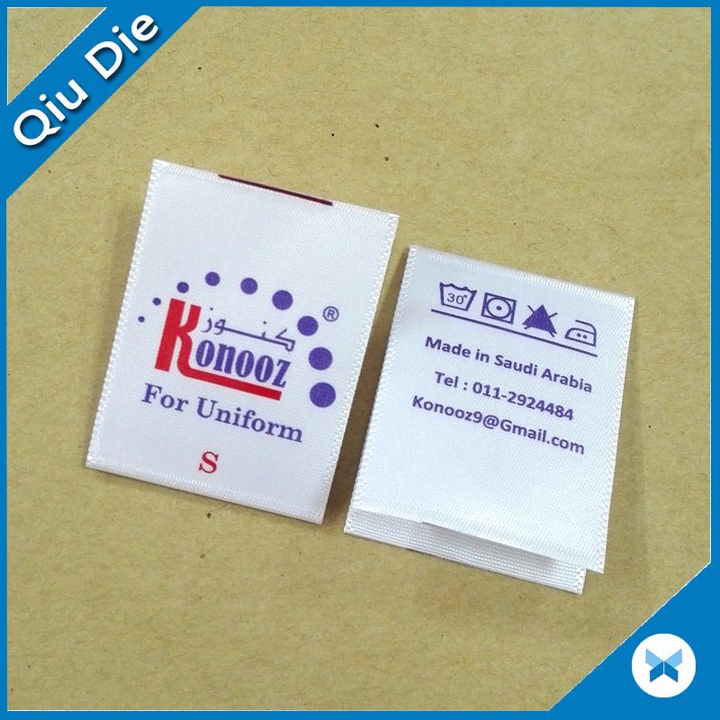 100%Polyester Fabric Woven Size Labels Used Apparel