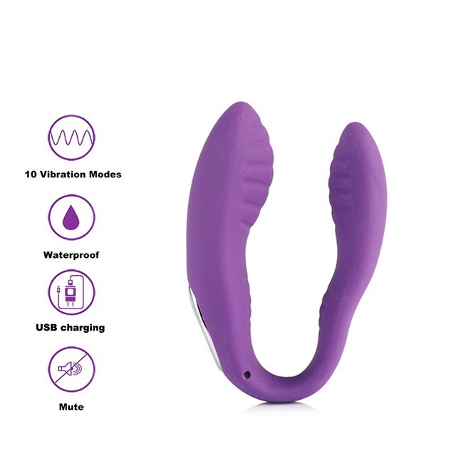 USB Rechargeable U-Shaped Silicone Adult Anal Vibrator Girl Masturbation Sex Toy