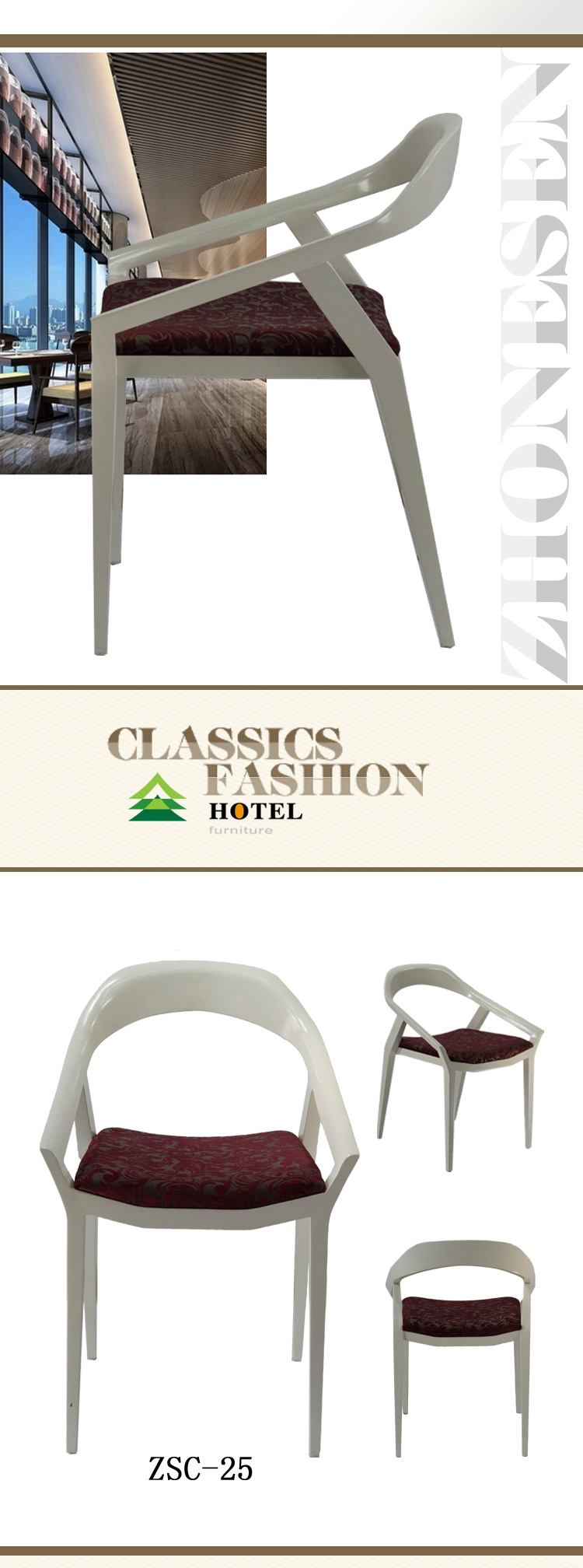 Hot Sale Hotel Dining Chairs Plastic Chair for Sale (ZSC-25)