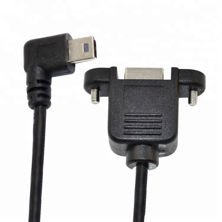 USB a Female Panel Mount to Mini B Male Data Charging Cable