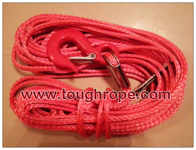 Dyneema Winch Rope (ATV and SUV Trunk Winch) 3.5mm-20mm with Softy Eyelet G80 Hook, Mounting Lug, Lug, Thimble