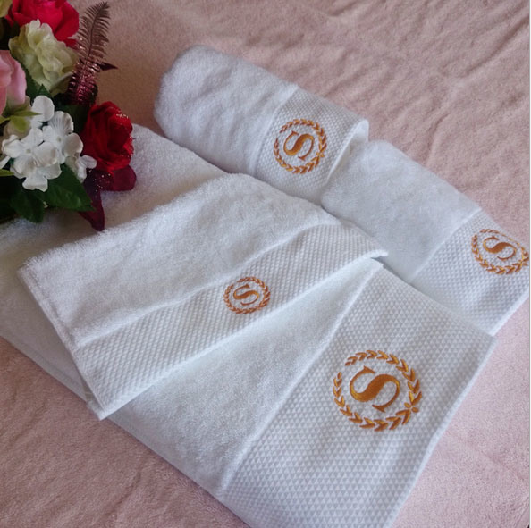 100% Cotton Plain Embroidery Hotel Terry Bath Towel Factory