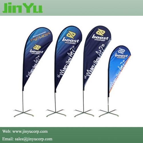 Custom Flex Teardrop Banner Feather Shape Beach Flag Pole