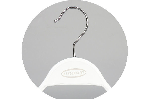 High-Grade White Gold Plastic Clothes Hangers with Bar