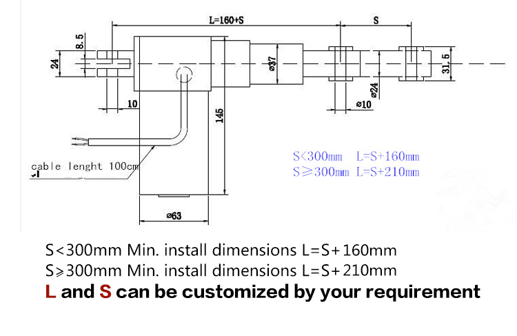 High Quality 24V Heavy Duty Electric Linear Actuator Dtl for Detal Bed