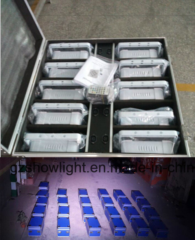 9PCS 18W 6in1 LED PAR Light Rechargeable Battery and Wireless DMX Flat PAR Light