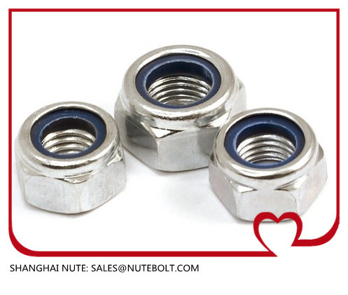 DIN982 /Bsw/Bsf/Unc/Unf Carbon/Stainless Steel A2-70 Class 4 6 8 Blue/White Ring Hex Nylon Nut Insert Lock Nuts Zinc