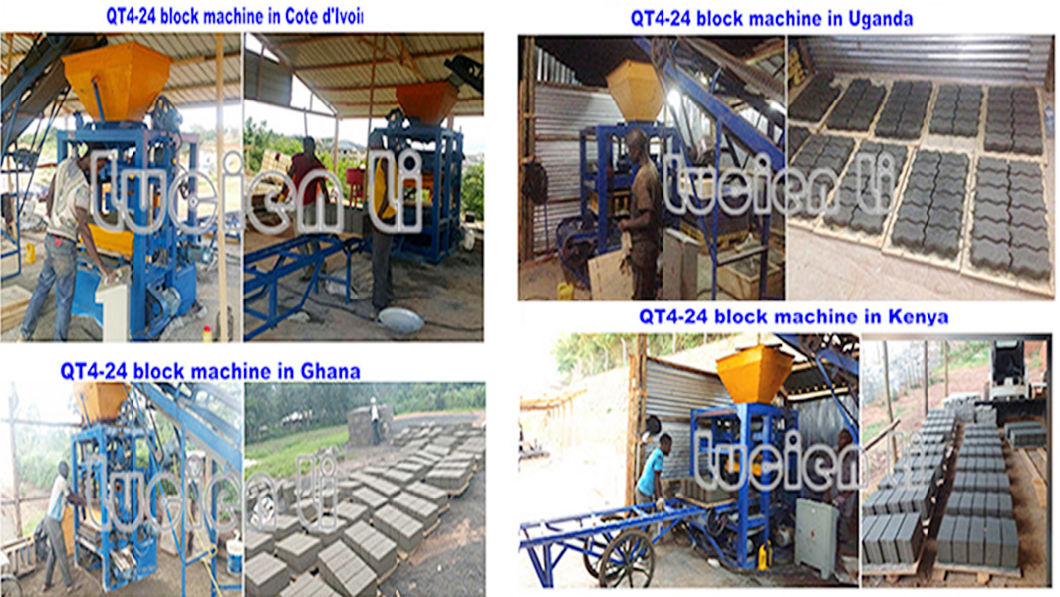 Qt4-24 Manual Solid Concrete Block Making Machine Groupage Shipping in Guangzhou