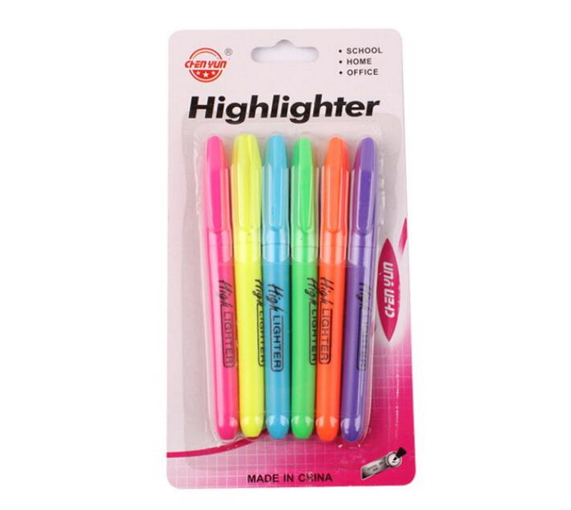 New Product Six Color Highlighter Marker with Custom Logo