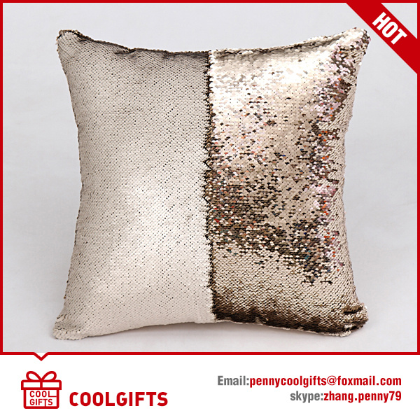 2017 Hot Sell Embroidered Sequin Pillowcase, Color Changing Sofa Pillow