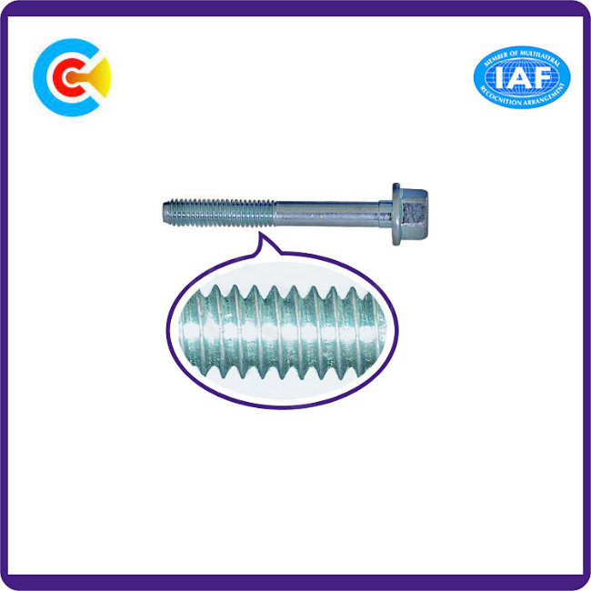 GB/DIN/JIS/ANSI Carbon-Steel/Stainless-Steel Hexagonal Head Flange Rod Lengthened Screw for Building/Furniture