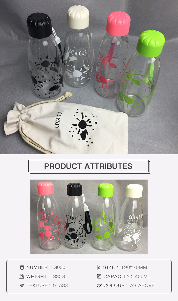 New Product Creative Borosilicate Glass Water Bottle Advertising Cup Customization