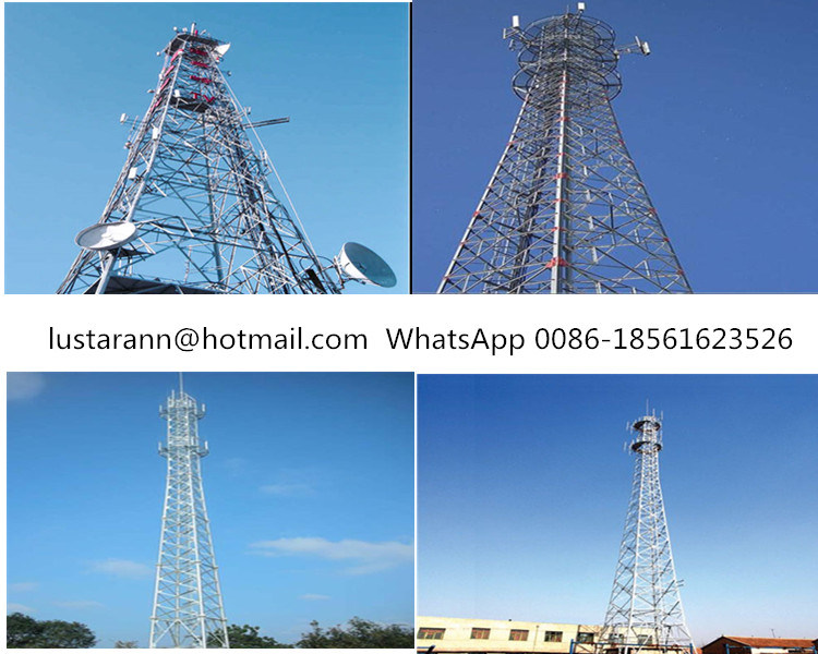 Telecommunication Steel Pole GSM Communication Tower with Galvanization