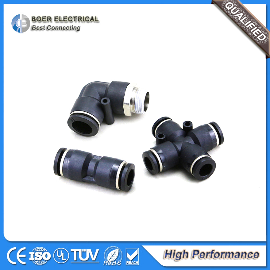Pneumatic Air Water Connector Quick Threaded Plastic Pipe Fitting