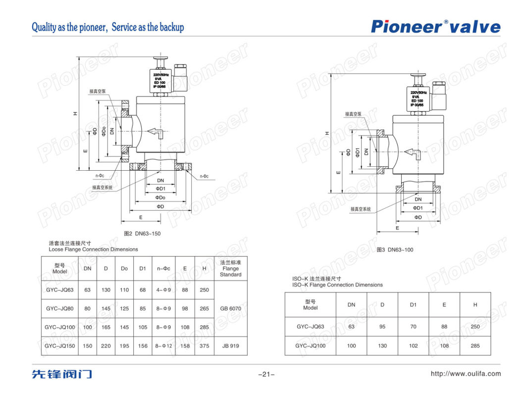 Electromagnetic Vacuum Gas Valve (GYC-JQ40KF)