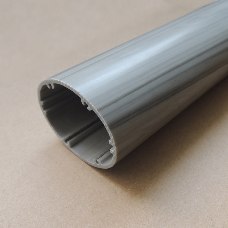 Plastic Extruded Grey Wood Grain PVC Round Tube