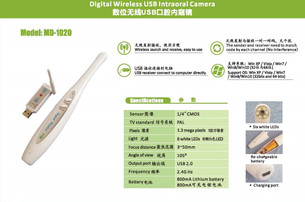 MD1020 Digital Wireless USB Intra Oral Camera