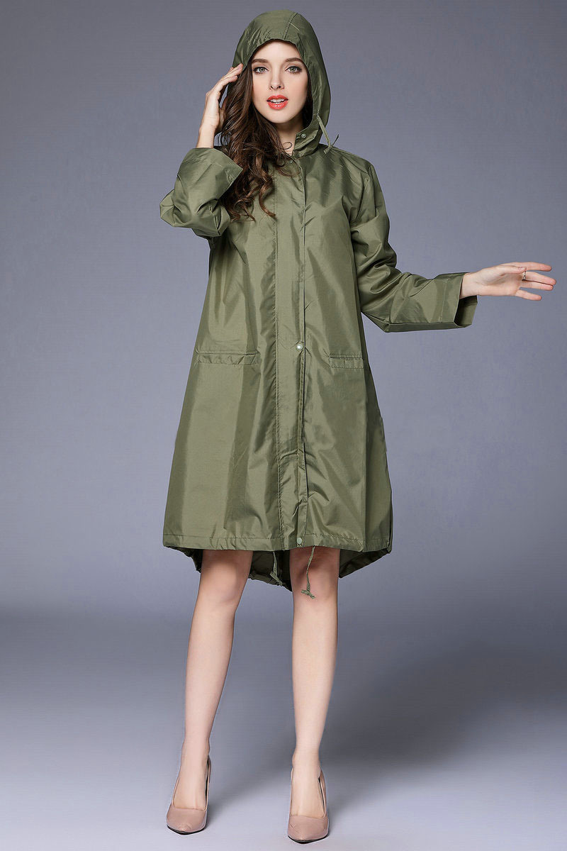 Waterproof Raincoat Rainproof for Women Lady Hooded Long Rain Jacket Breathable Rain Coat Poncho Outdoor Rainwear 2018