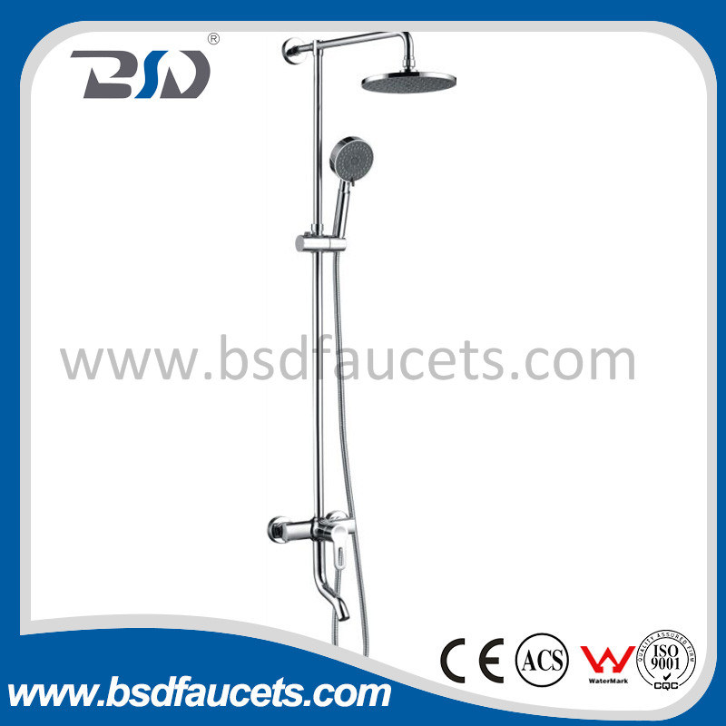 Luxury Bathroom Wall Mounted Rain Shower Faucet Set Bathtub Mixer