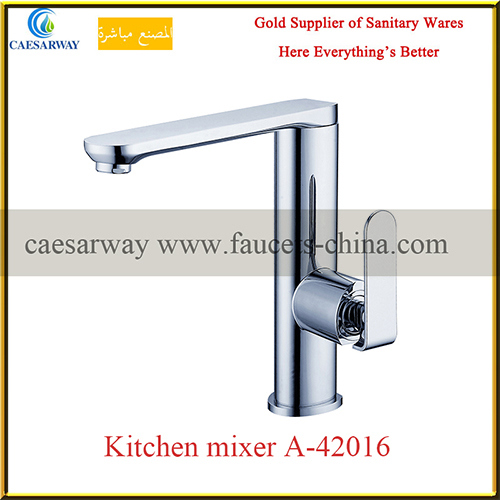 Chrome Plated Deck Mounted Sink Faucet Mixer