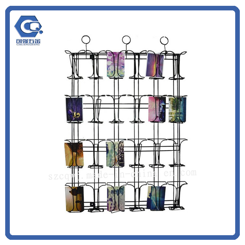 Multi-Tiered Black Metal Wire Display Stand with Strengthened Legs