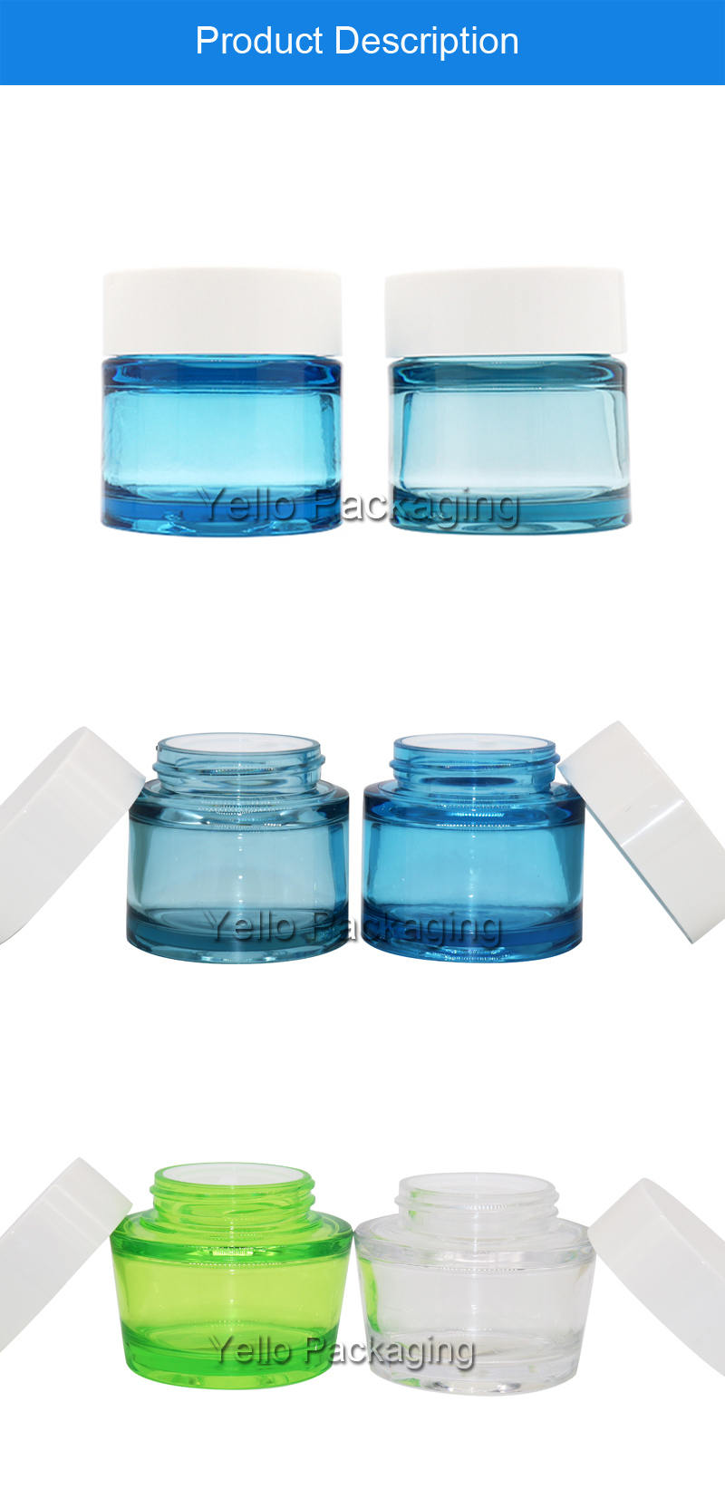 Factory Supply Plastic Packaging Clear Pet Cosmetic Jar 50ml for Cream