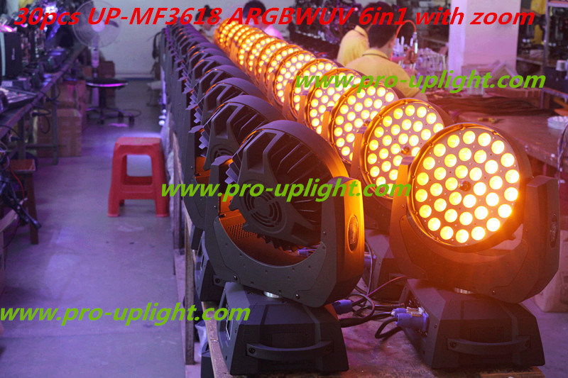 36*18W RGBWA UV 6in1 Wash LED Moving Head Stage Lighting