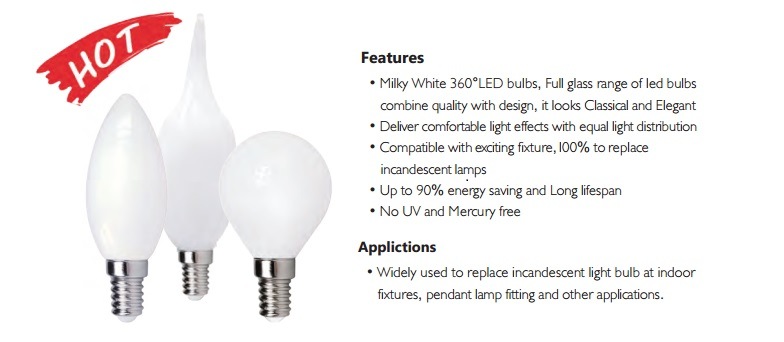 Energy Saving Bulbs 2W/4W E14/E27 LED Milky Bulb Housing