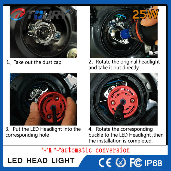 6000lm 25W Auto Lamp LED Headlight Fog Light Headlamp