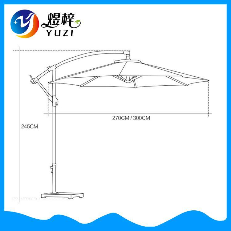 Outdoor 10FT Banana Umbrella Cantilever Hanging Garden Umbrella