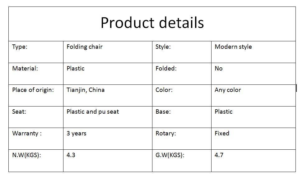 Outdoor Padded Foldable White Resin Folding Plastic Chair