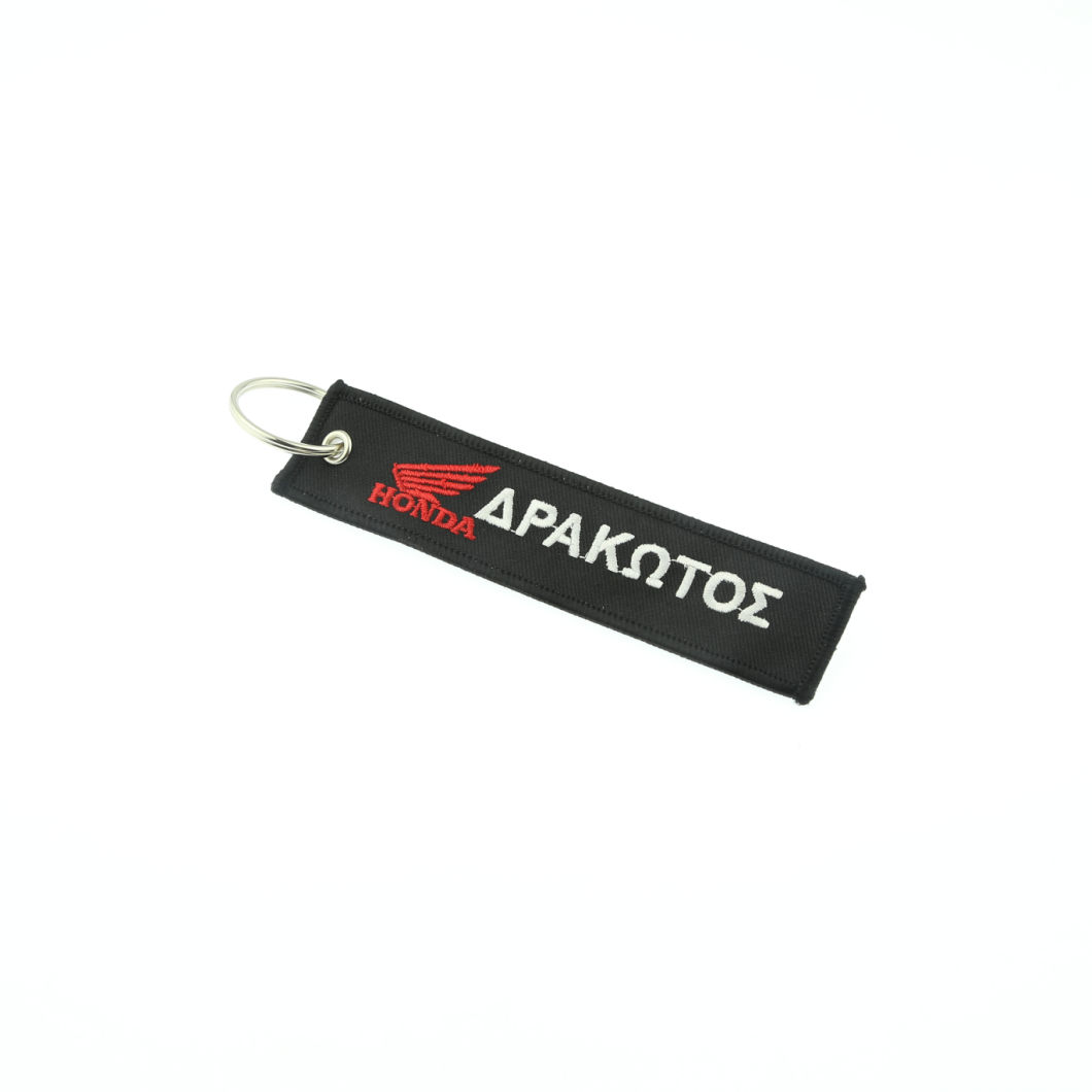 Promotional Customized Embroidery Remove Before Flight Keychain