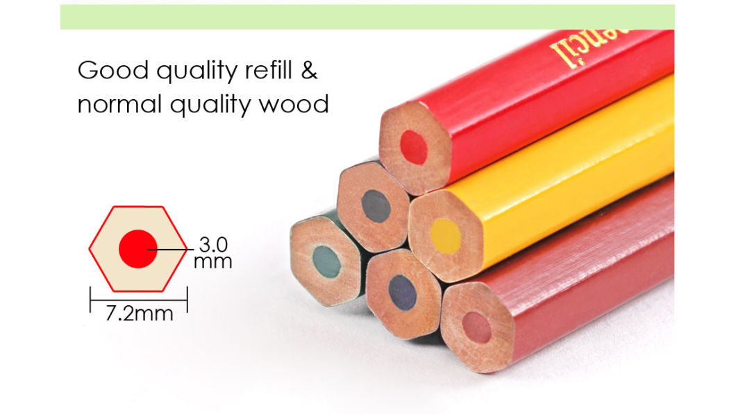 7.0'' 6 Colors Wooden Hexagonal Color Pencil