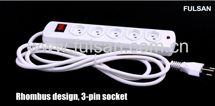 4 Ports Electrical Extension Power Strip for Brazil