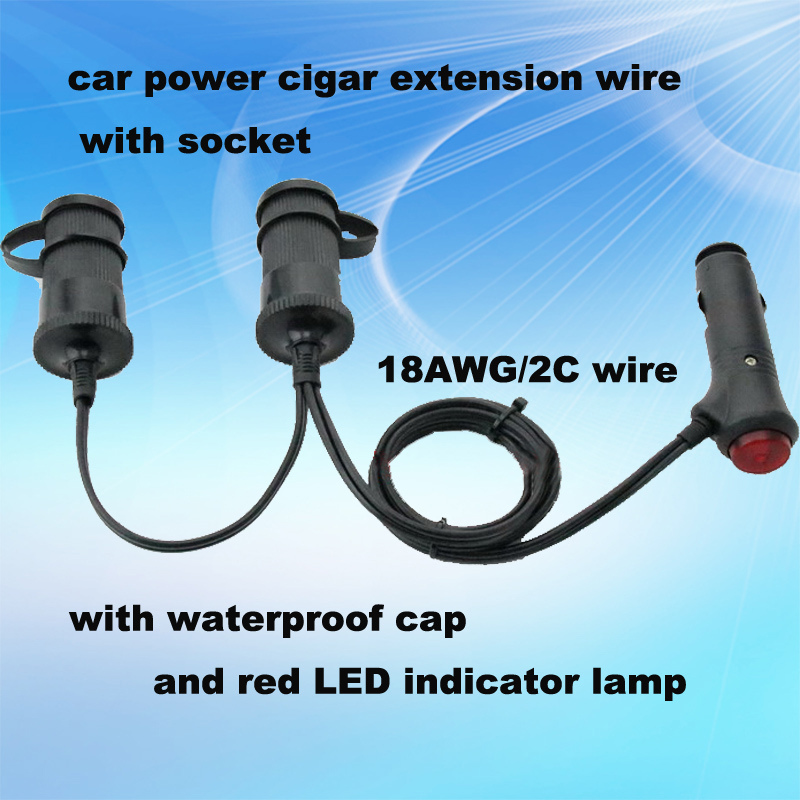 12V 24V Auto Cigar Lighter Adapter with Two Sockets and Waterproof