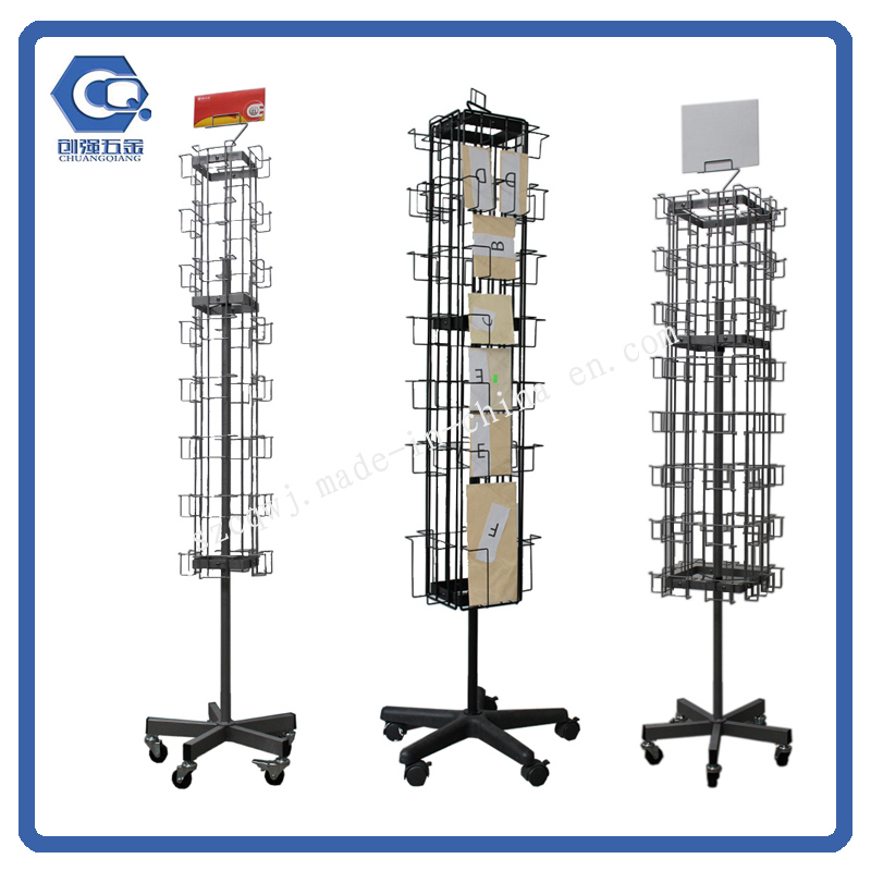 Metal Floor Wire Rotation Greeting Card Display Racks for Sale