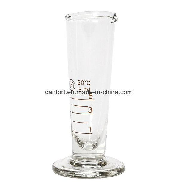 Borosilicate Glass Conical Measure, Measuring Cup with Graduation and Spout