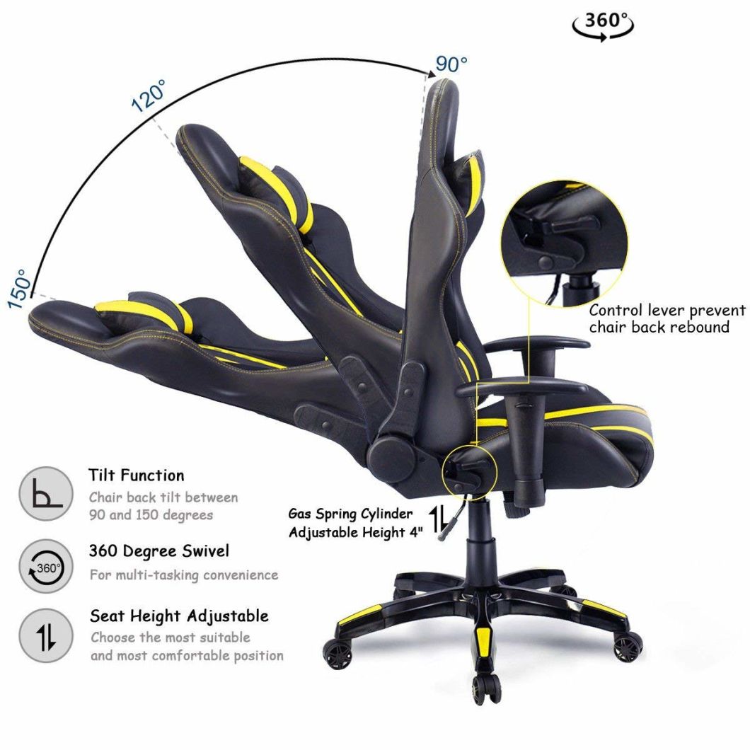 (CIMONA) Custom Logo Adjustable High Backrest Computer Gaming Chair