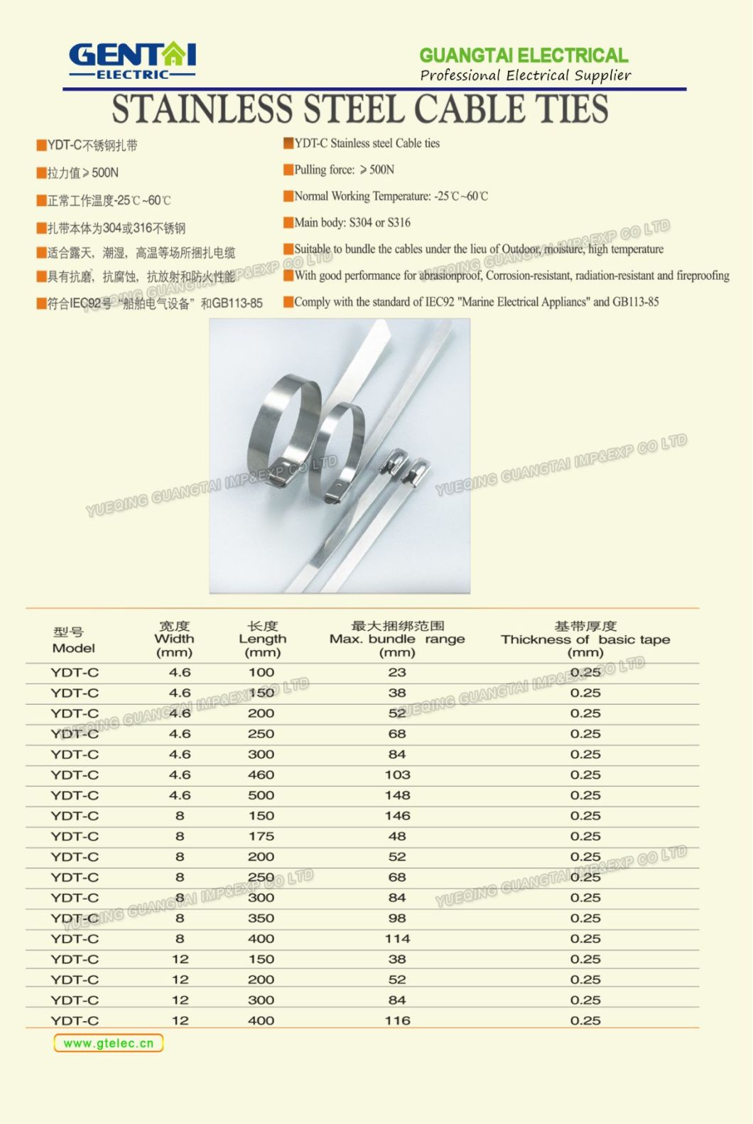 Metal Stainless Steel Cable Ties for Heavy Duty