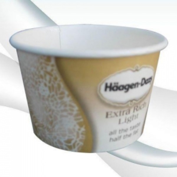 PE Coated No Waxing Disposable Printed Paper Frozen Yogurt Bowl