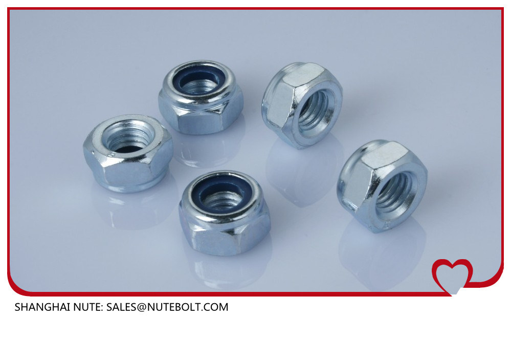 DIN982 /Bsw/Bsf/Unc/Unf Carbon/Stainless Steel A2-70 Class 4 6 8 Blue/White Ring Hex Nylon Nut Insert Lock Nuts Zinc