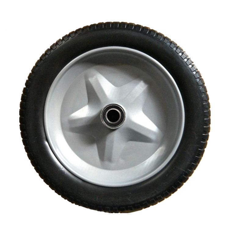 High Quality 4.00-8 PU Foam Solid Rubber Wheel with Metel Rim