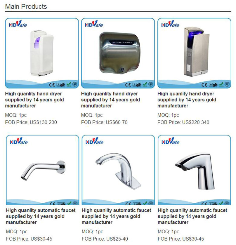 Sanitary Wall Mounted Jet Air Automatic Hand Dryer