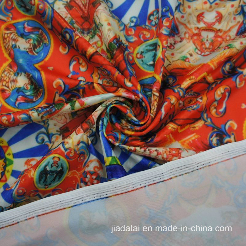 Polyester Elastane 4 Way Stretch Region Printed Lycra Fabric